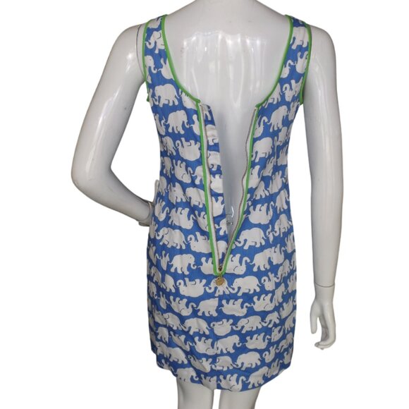 LILLY PULITZER Mini Dress, 2, Blue/White Elephants, Cathy Shift, Tusk in Sun - Picture 8 of 16